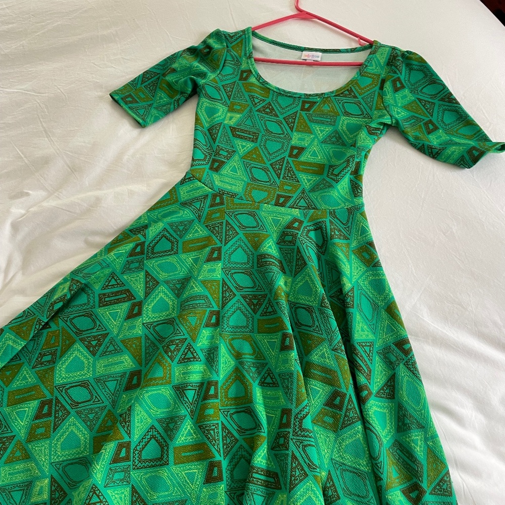 Green Geometric Shape Dress